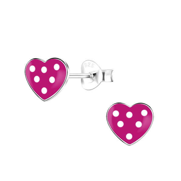 Silver Heart Stud Earrings - 21773