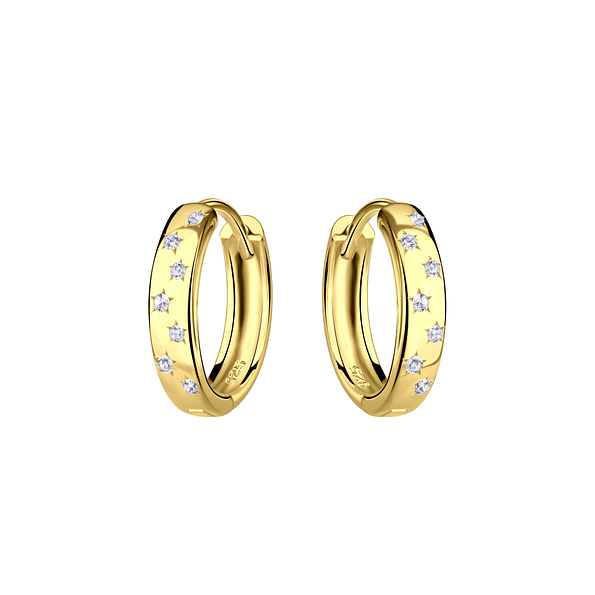 Silver Star Huggie Earrings - 21474