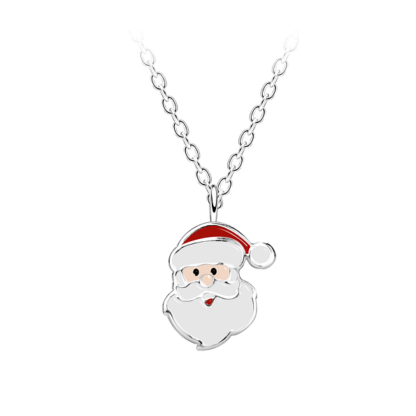 Silver Santa Claus Necklace - 14701