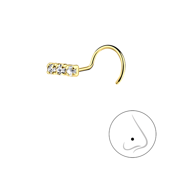 Silver Bar Crystal Nose Spinner - 21769