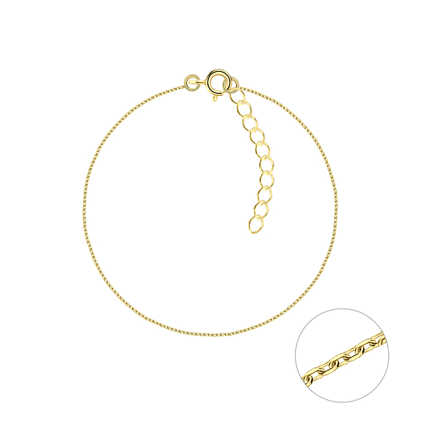 18cm Silver Diamond Cut Cable Bracelet - 21779