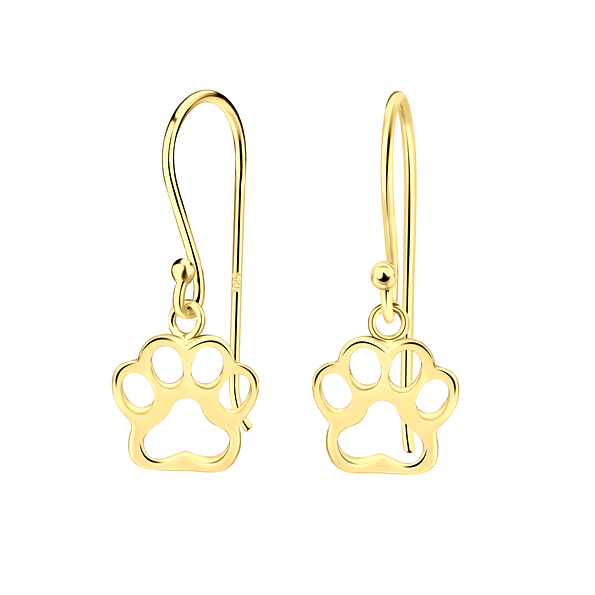 Silver Paw Print Earrings - 21887