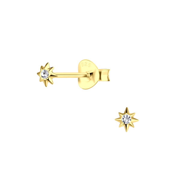 Silver Starburst Stud Earrings - 21908