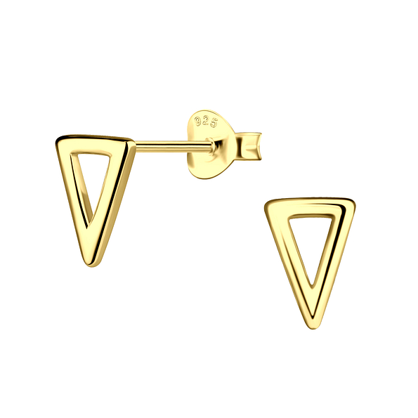 Silver Triangle Stud Earrings - 21911