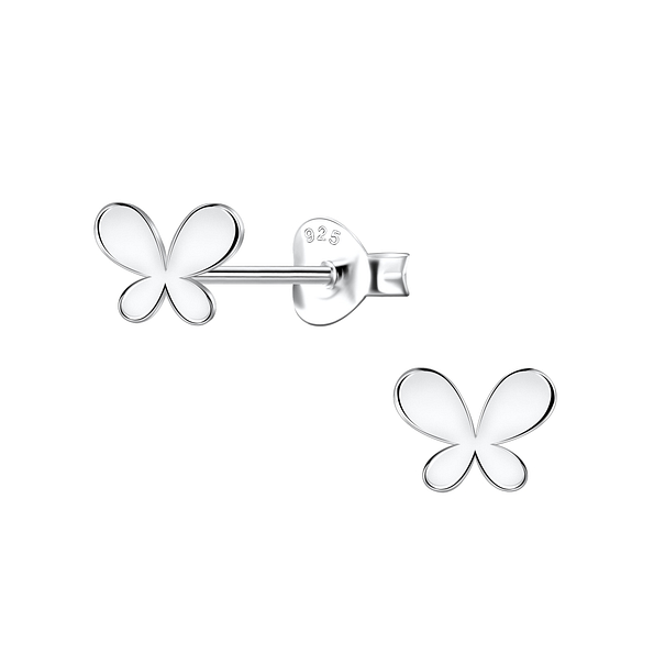 Silver Butterfly Stud Earrings - 21818