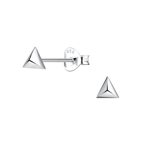Silver Triangle Stud Earrings - 21819