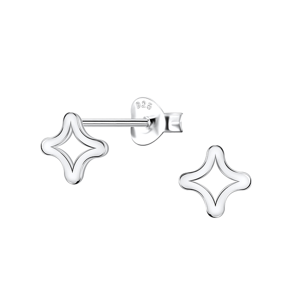 Silver Star Stud Earrings - 21798