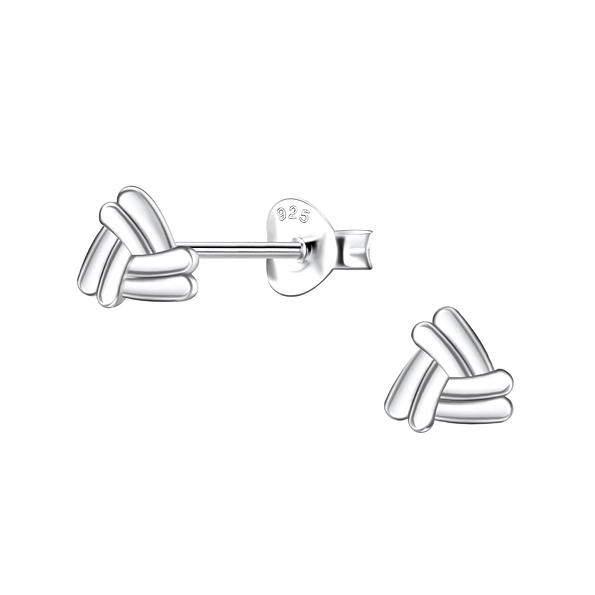 Silver Triangle Stud Earrings - 21834