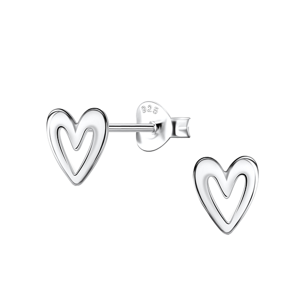 Silver Heart Stud Earrings - 21811 Silver Heart Stud Earrings - 21811
