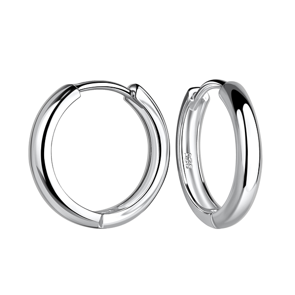 16mm Silver Huggie Earrings - 21879