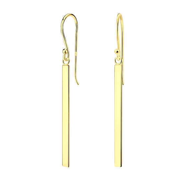 Silver Thick Bar Earrings - 21967