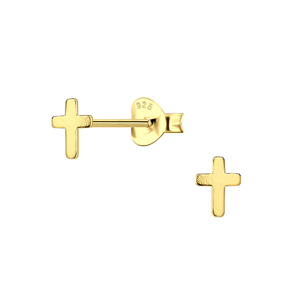 Silver Cross Stud Earrings - 21980