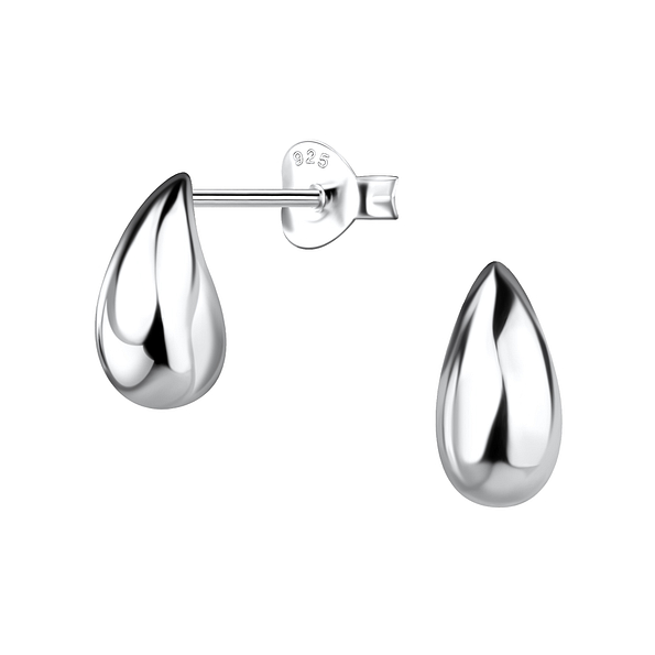 Silver Teardrop Stud Earrings - 22008