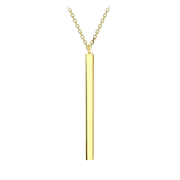 Silver Thick Bar Necklace - 21970