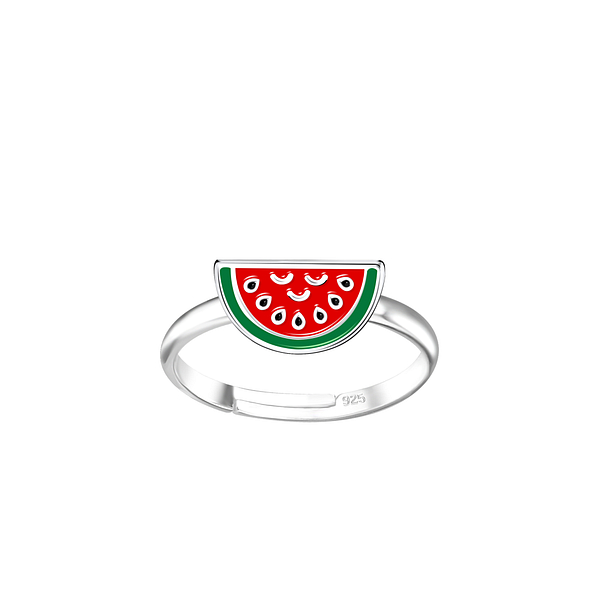 Silver Watermelon Adjustable Ring - 22054
