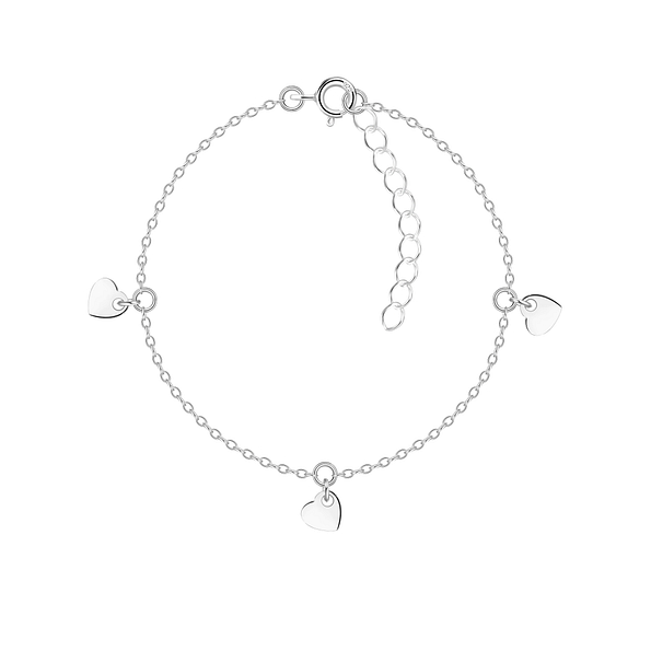 Silver Triple Heart Bracelet - 22287