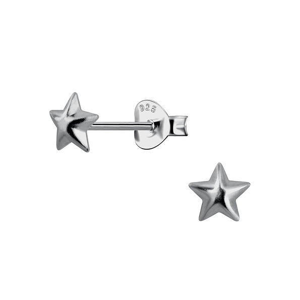 Silver Star Stud Earrings - 22283