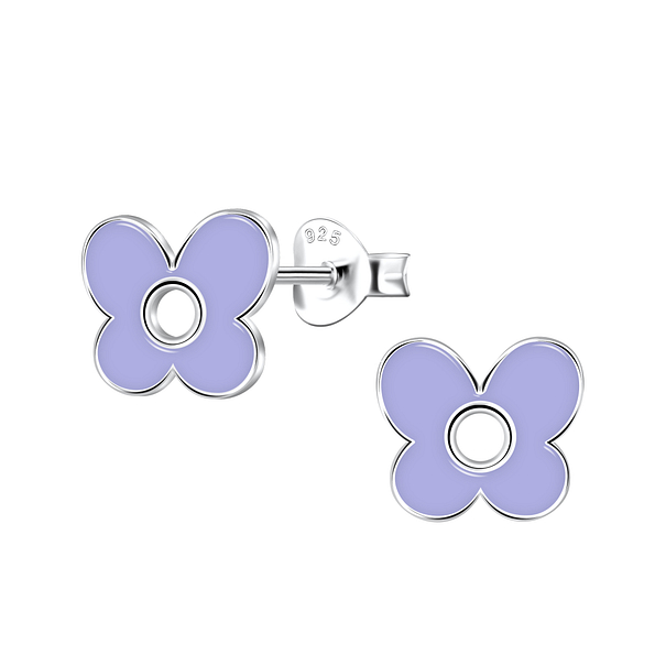 Silver Butterfly Stud Earrings - 22152
