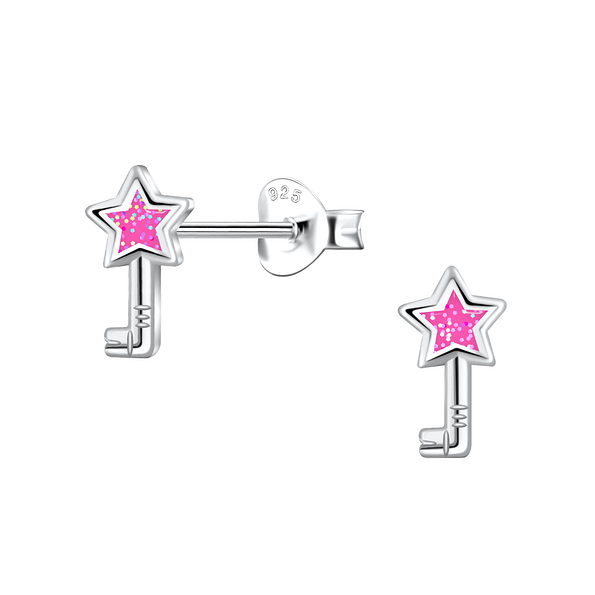 Silver Star Stud Earrings - 22193