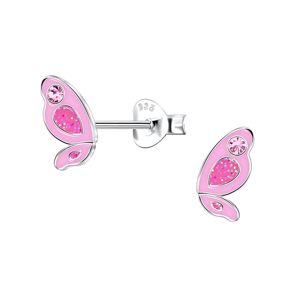 Silver Butterfly Stud Earrings - 22180