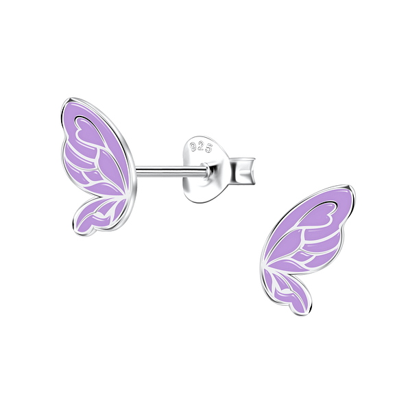 Silver Butterfly Stud Earrings - 22099