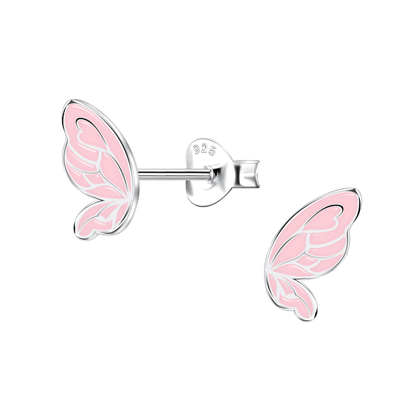 Silver Butterfly Stud Earrings - 22098