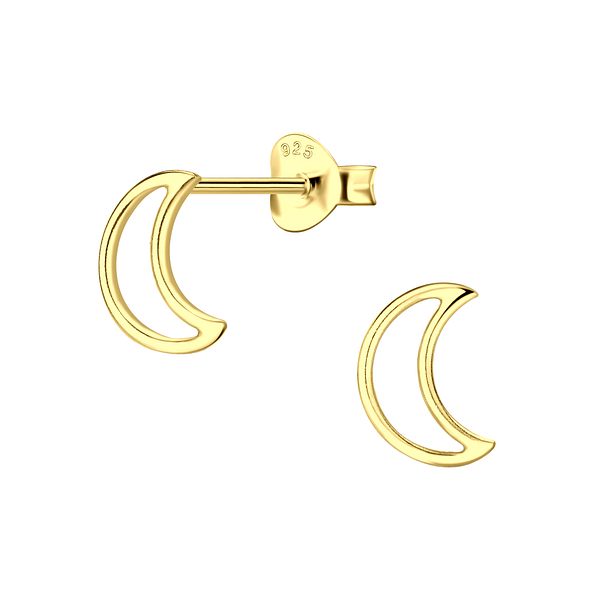 Silver Moon Stud Earrings - 22257