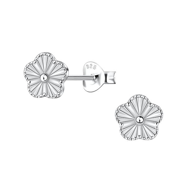 Silver Flower Stud Earrings - 22117 Silver Flower Stud Earrings - 22117