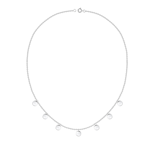 Silver Round Necklace - 22238