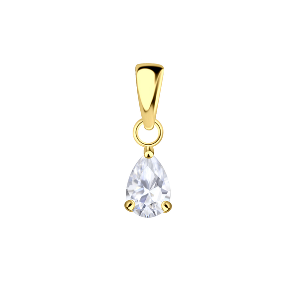 4x6mm Pear Cubic Zirconia Silver Pendant - 22264
