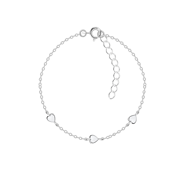 Silver Triple Heart Bracelet - 22628