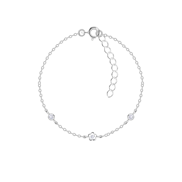 Silver Flower Bracelet - 22623
