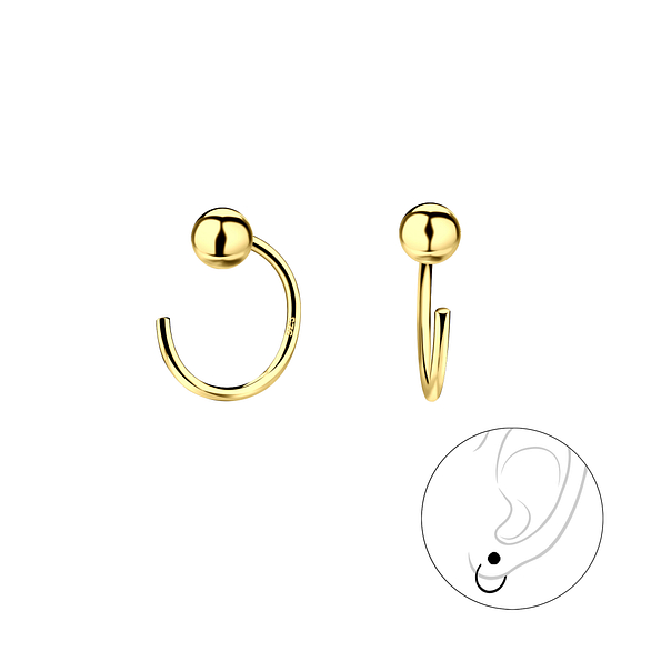 3mm Silver Ball Ear Huggers - 22388