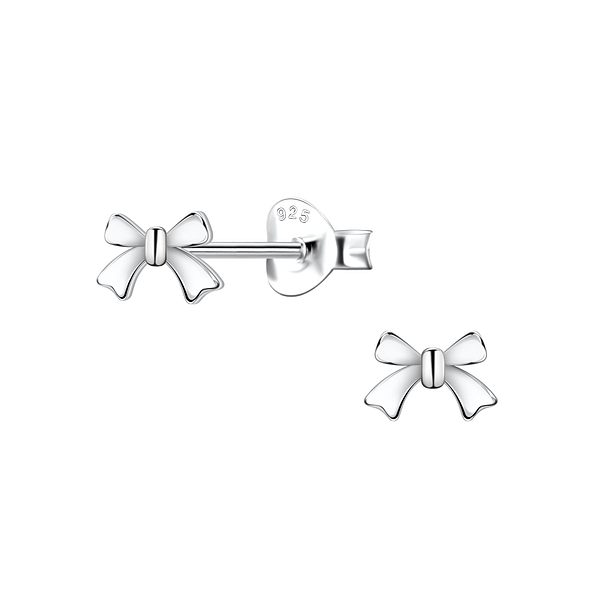 Silver Bow Stud Earrings - 22420 Silver Bow Stud Earrings - 22420