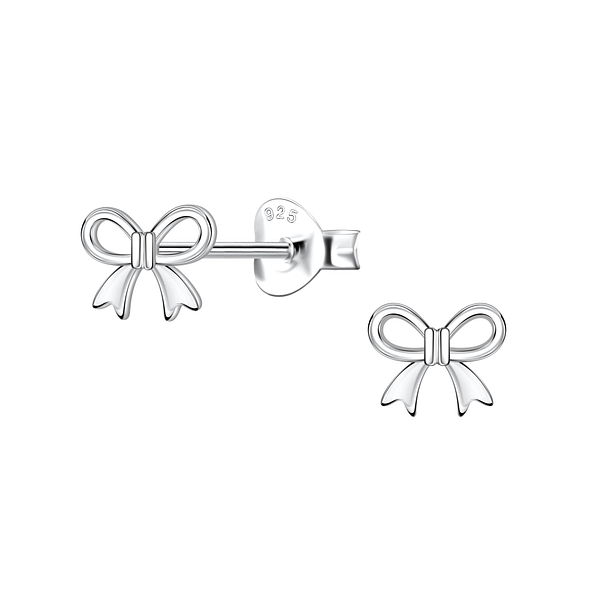 Silver Bow Stud Earrings - 22398 Silver Bow Stud Earrings - 22398