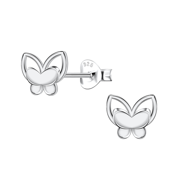 Silver Butterfly Stud Earrings  - 22402