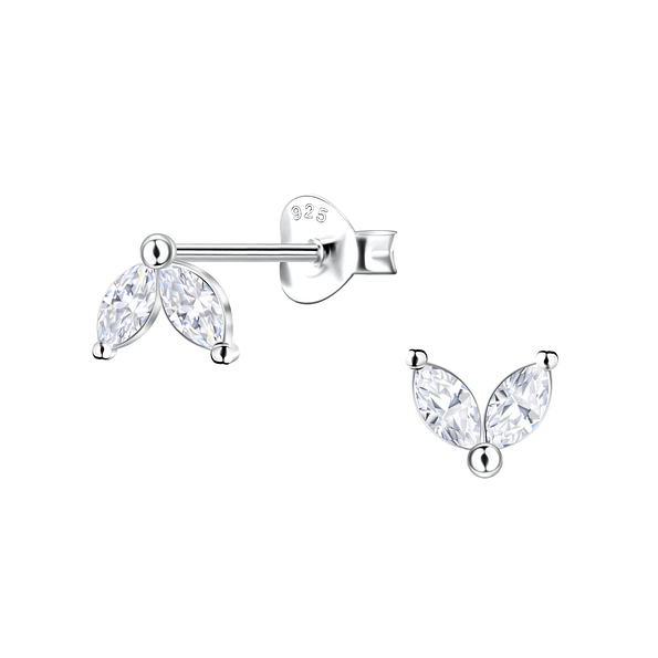 Silver Geometric Stud Earrings  - 22427