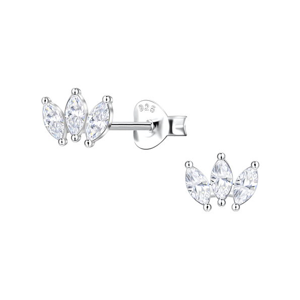Silver Geometric Stud Earrings  - 22430