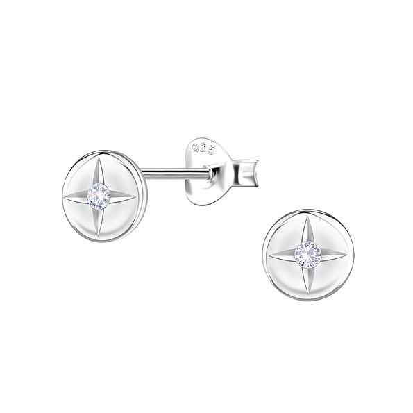 Silver Star Stud Earrings - 22447