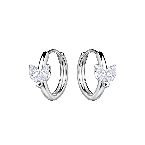 11mm Silver Geometric Huggie Earrings - 22400