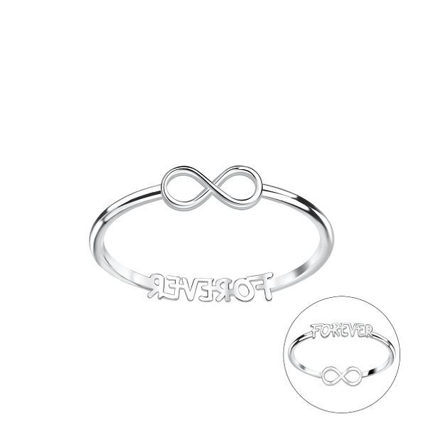 Silver Double Sided Infinity and Forever Ring - 22827