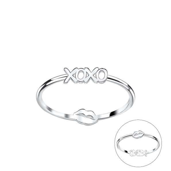 Silver Double Sided XOXO Ring - 22831