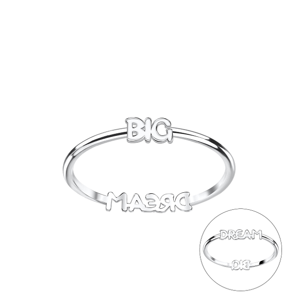 Silver Double Sided Big Dream Ring - 22832