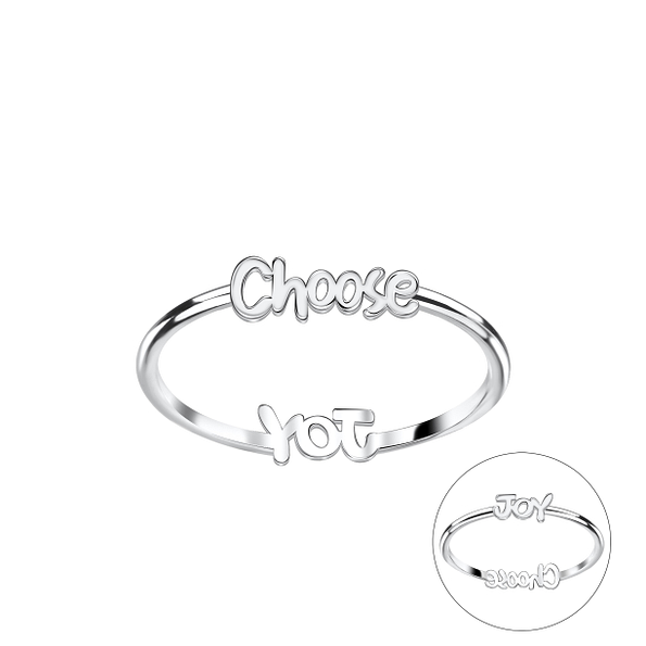 Silver Double Sided Choose and Joy Ring - 22835