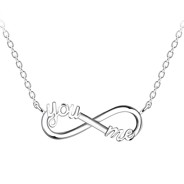 Silver You and Me Infinity Necklace - 23083