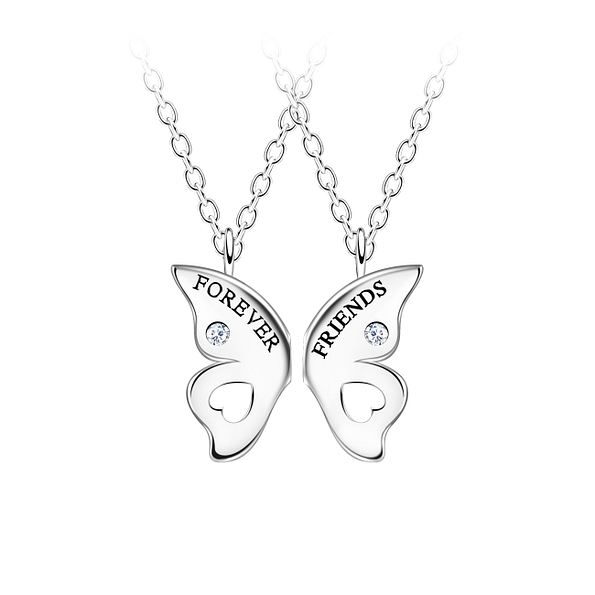 Silver Forever Friends Necklace Set - 23063