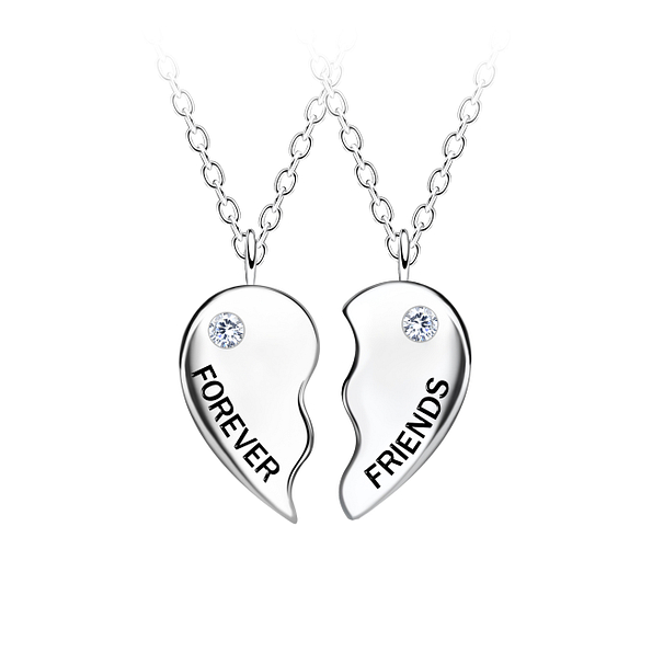 Silver Forever Friends Necklace Set - 23064