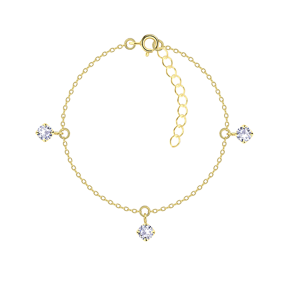 4mm Round Cubic Zirconia Silver Bracelet - 23015