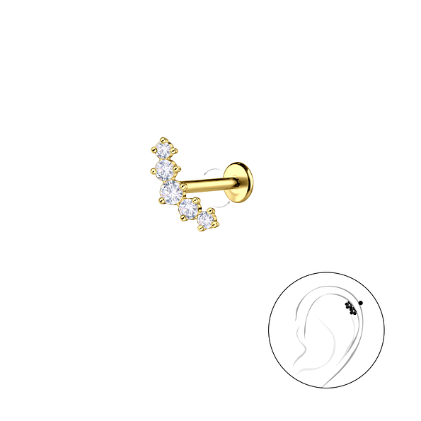 Silver Geometric with Titanium Labret - 23000