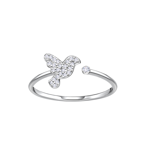 Silver Opened Bird Ring - 23028